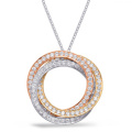 18k Gold с бриллиантом Doulbe Circle 925 Silver Pendants Jewelry